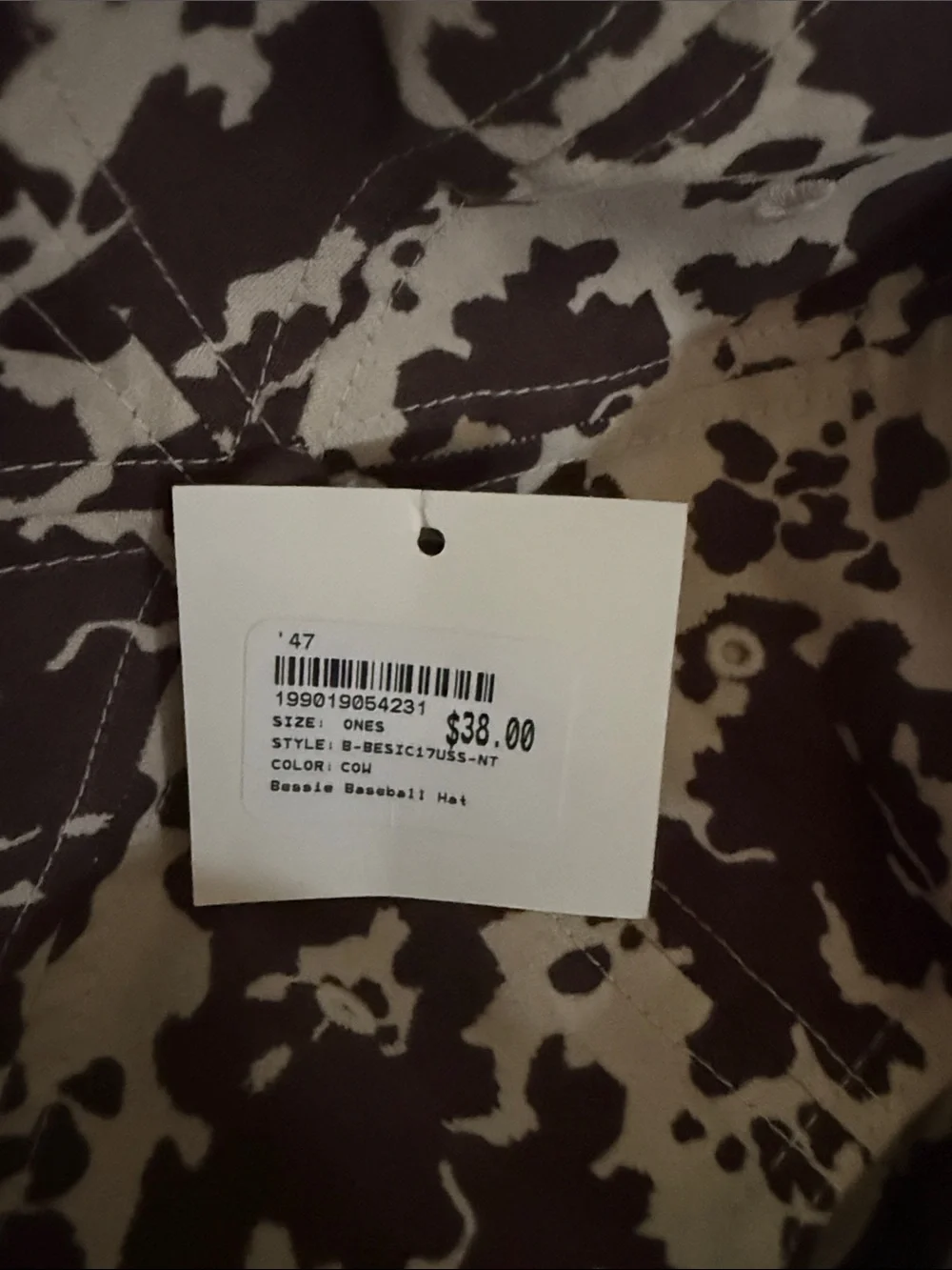 NWT Evereve Cow Print Baseball Cap
